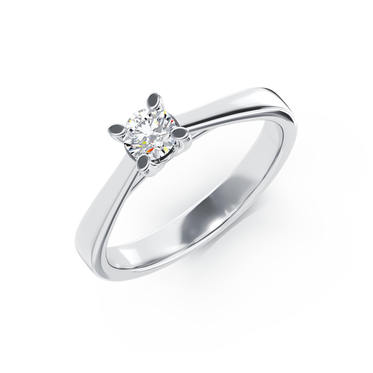 White gold engagement ring with a 0.15ct solitaire diamond